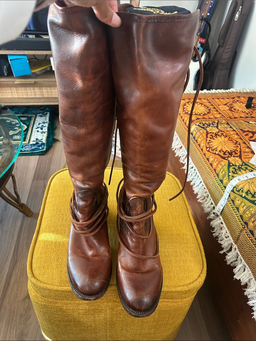 Freebird Coal Talk Leather Boots in Cognac - Picture 13 of 15